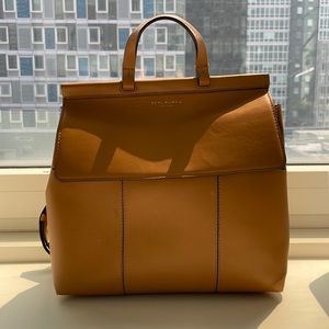 Tory Burch Tan Block T Backpack